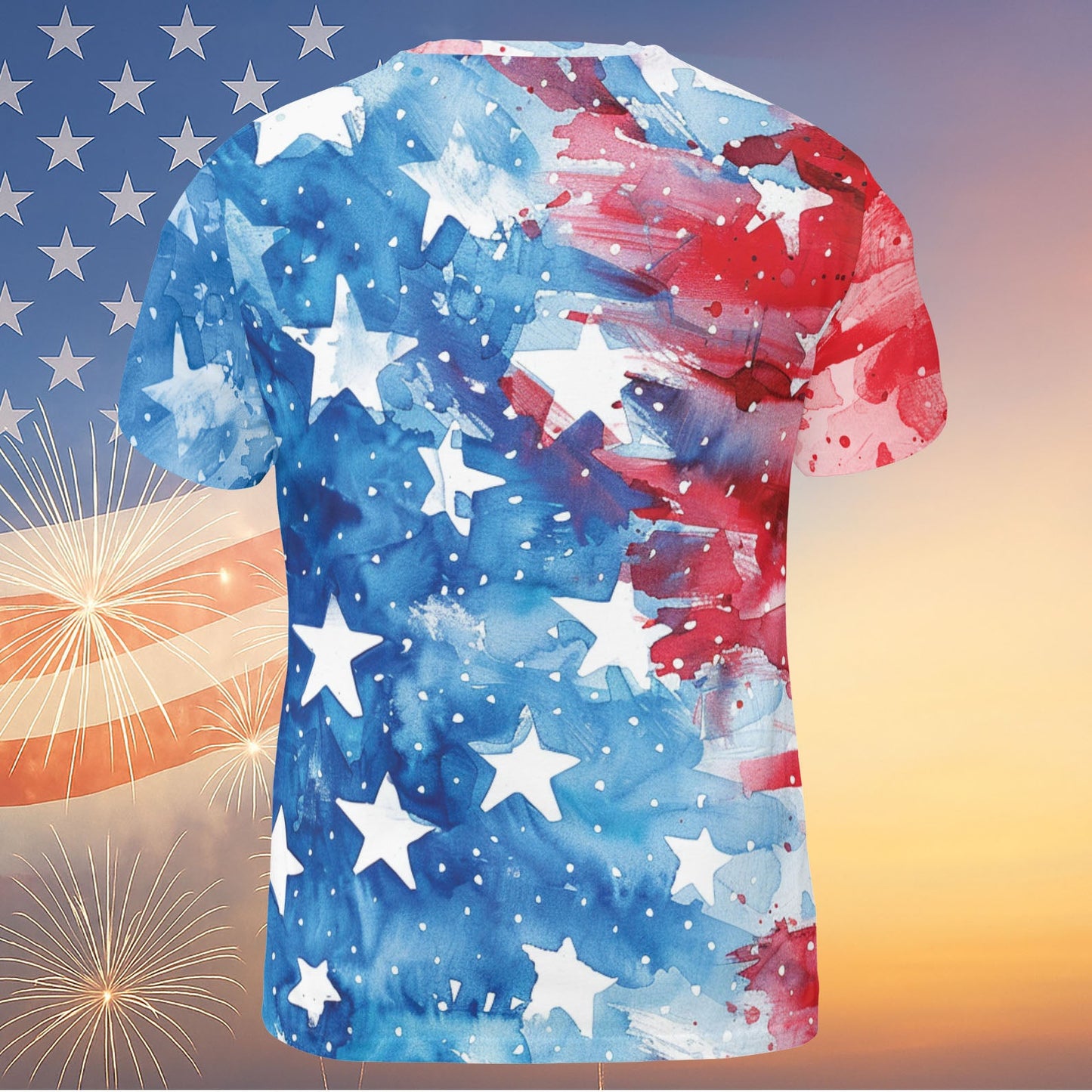 Retro American Flag T-Shirt | Independence Day Shirt | 4th of July All-Over Printed T-Shirt | Patriotic Independence Day AOP T-Shirt 682319