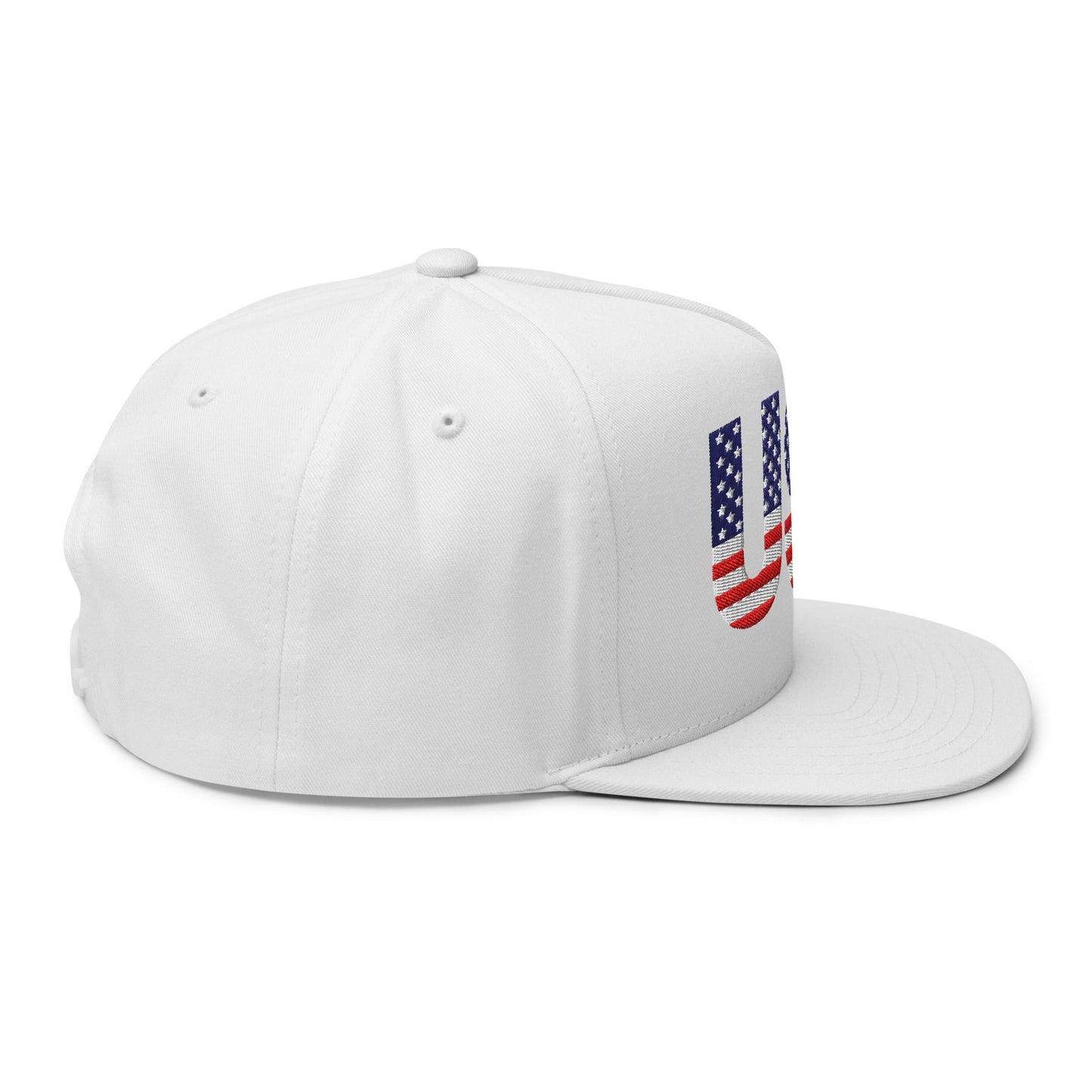 USA Flat Bill Cap | Embroidered Snapback Hat