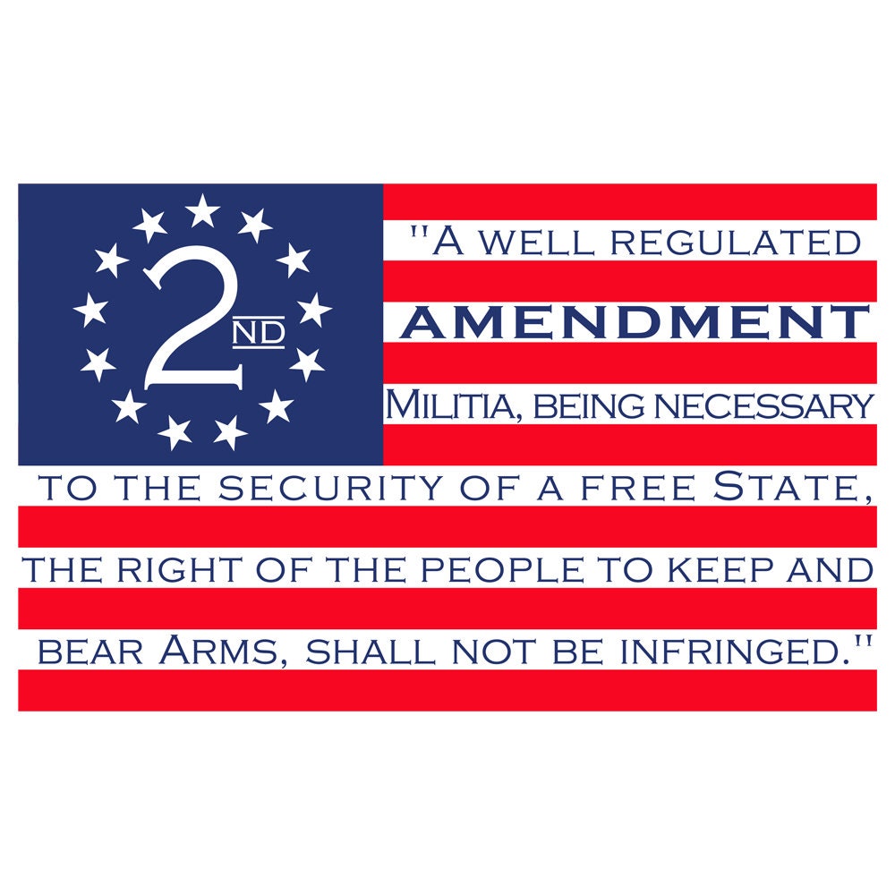 2nd Amendment USA American Flag Sticker Decal Car Truck Window Gun
