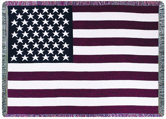 Manual Woodworkers and Weavers AUSA53 Usa Flag Tapestry Throw Blanket