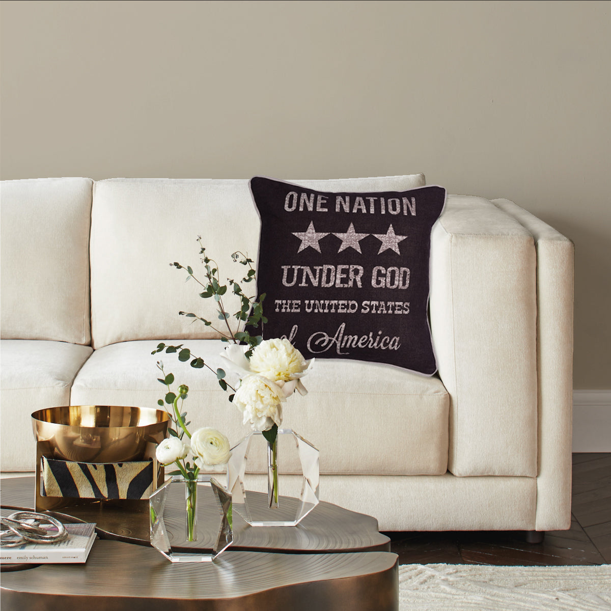 Patriotic Design Printed Throw Pillow Cover - Set of 3, 18 x 18 Inches