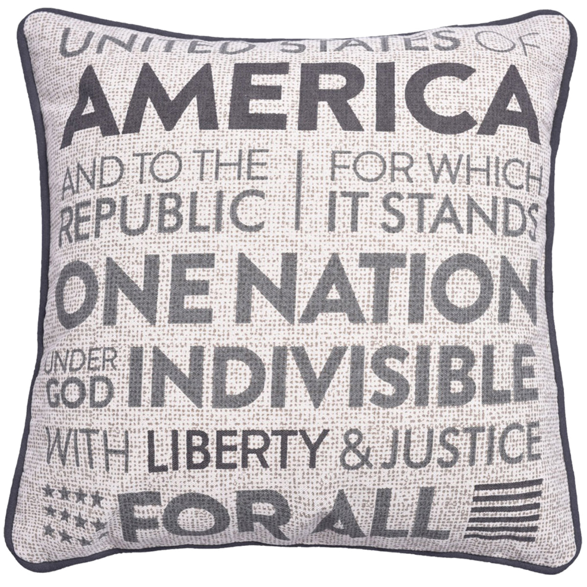 Patriotic Design Printed Throw Pillow Cover - 18 x 18 Inches