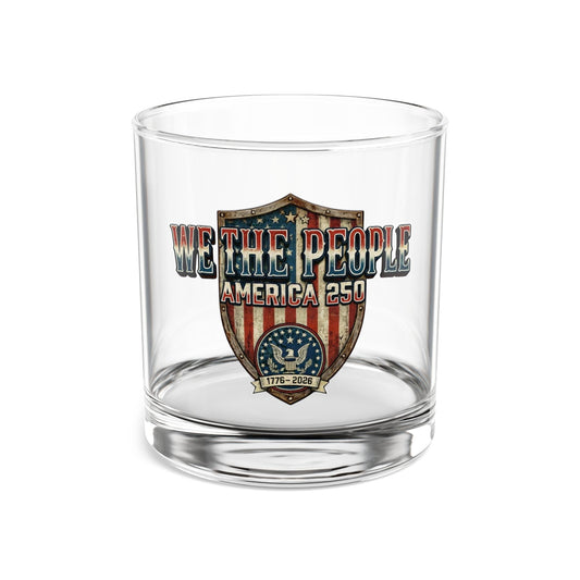 Patriotic We the People America’s 250th Anniversary Rocks Glass