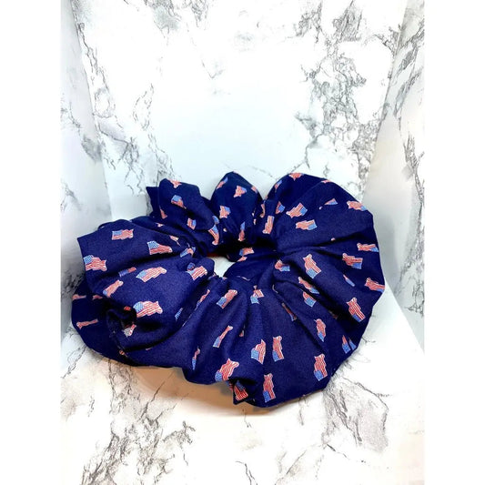 Navy Flag Patriotic Oversized Scrunchie