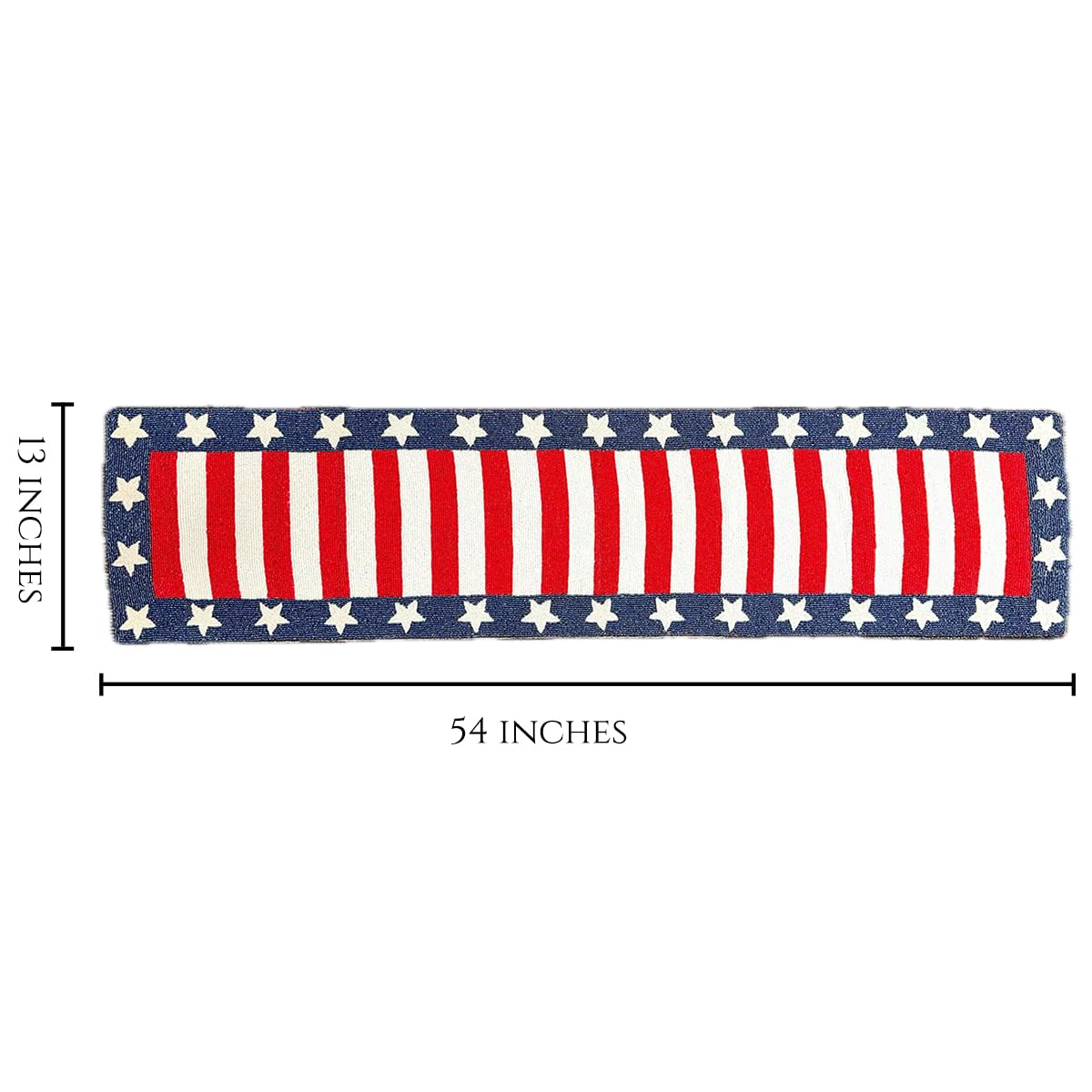 USA Flag Beaded Table Runner 13" x 54"