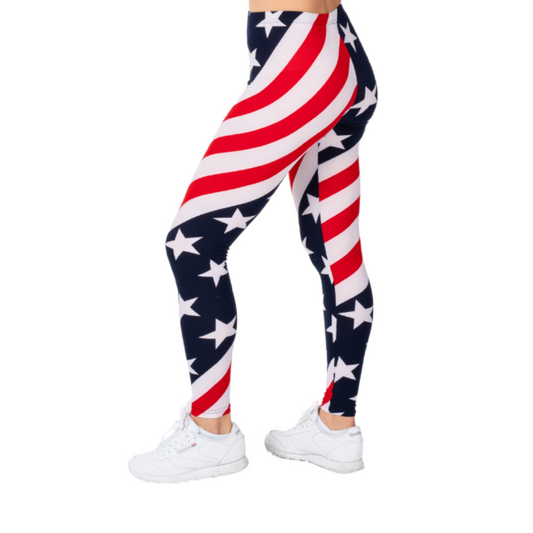 Women's American Flag Microfiber Leggings