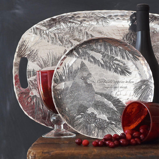 Winter Cardinal Round Plate – alternate view 2