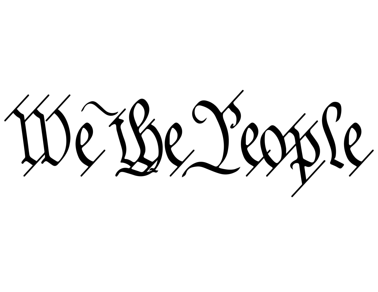 We the People script in historic Constitution typeface, America 250 patriotic collection