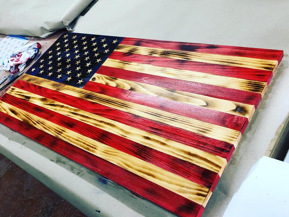 iCraftWoodGoods — Custom Engraved Wood American Flags