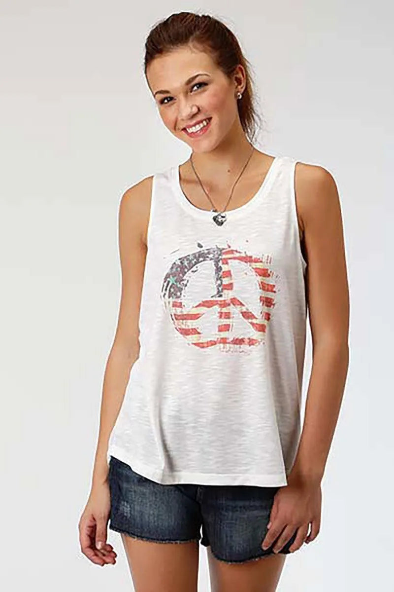 Roper Americana Peace (White) | Women's Tank Top