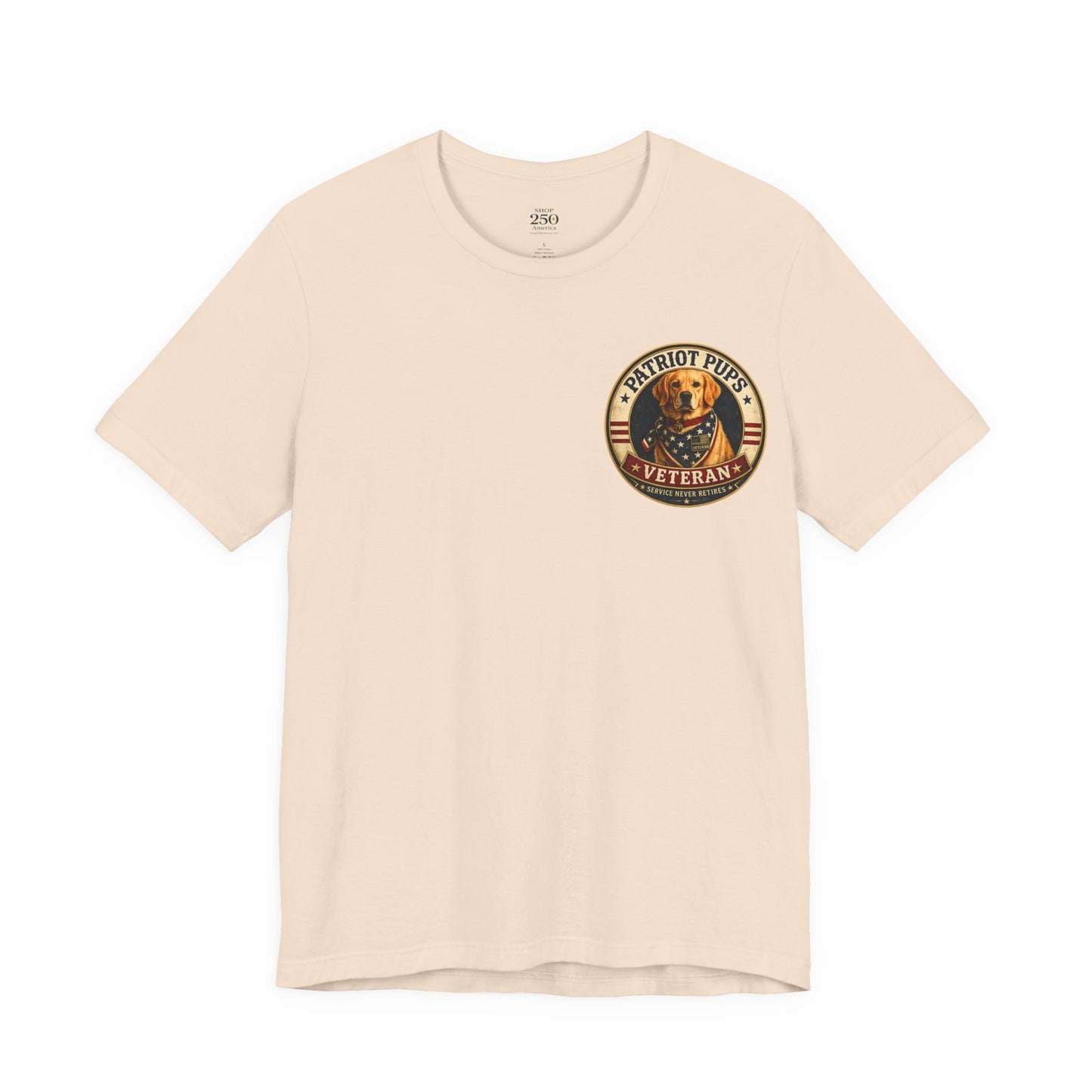 Patriot Pups Veteran T-Shirt — American Flag Dog Military Tribute Tee