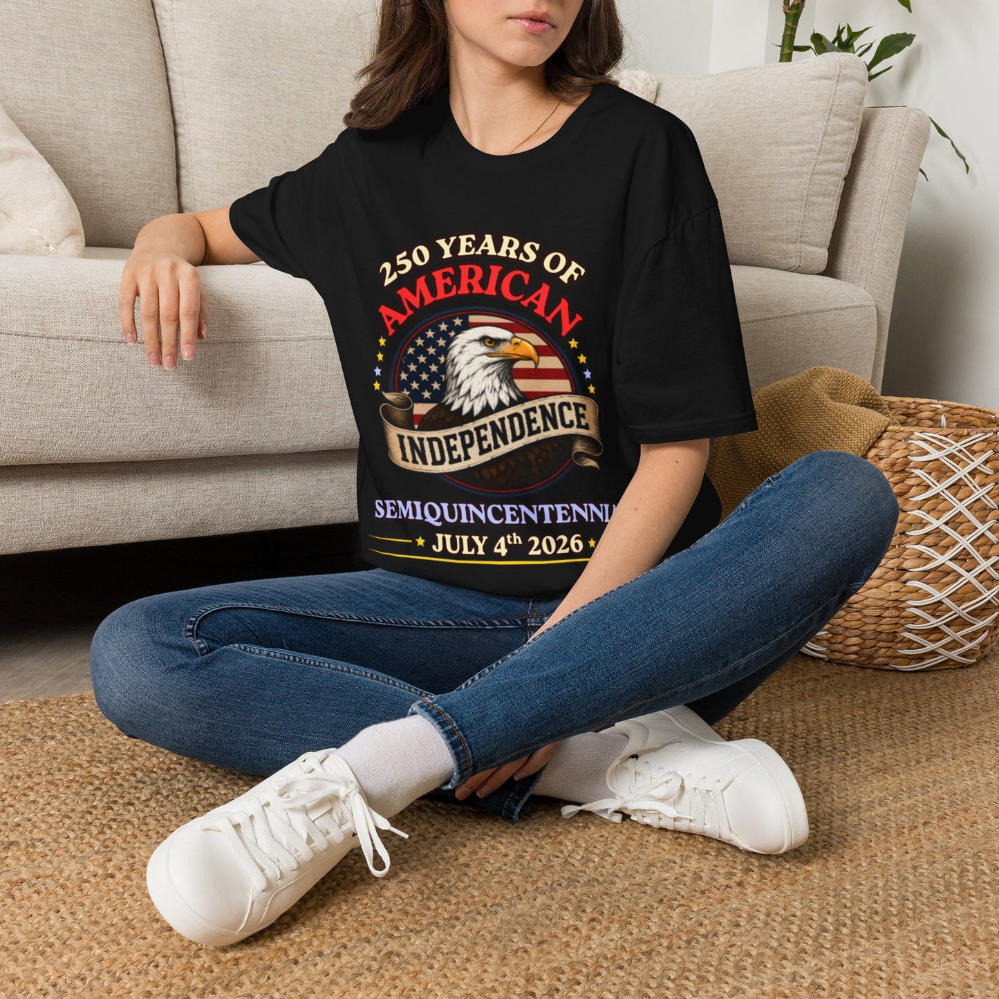250 Years of American Independence T-Shirt — Patriotic Eagle July 4th Tee