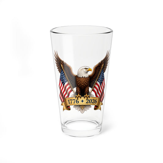 America 250 Eagle Flag Commemorative Glass