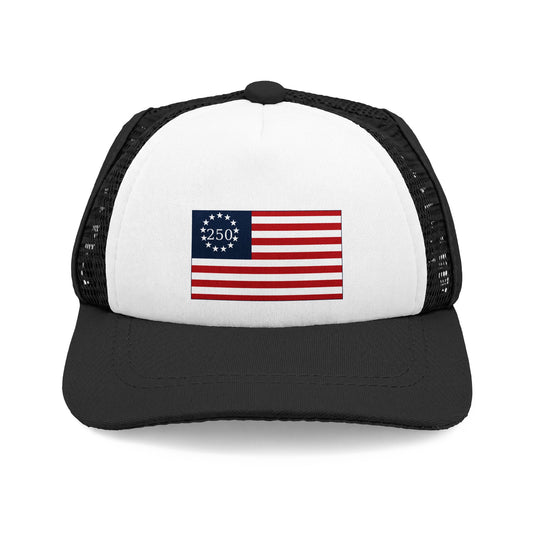 American Flag Dog Trucker Hat-250th Anniversary – UV Protection, S/M/L