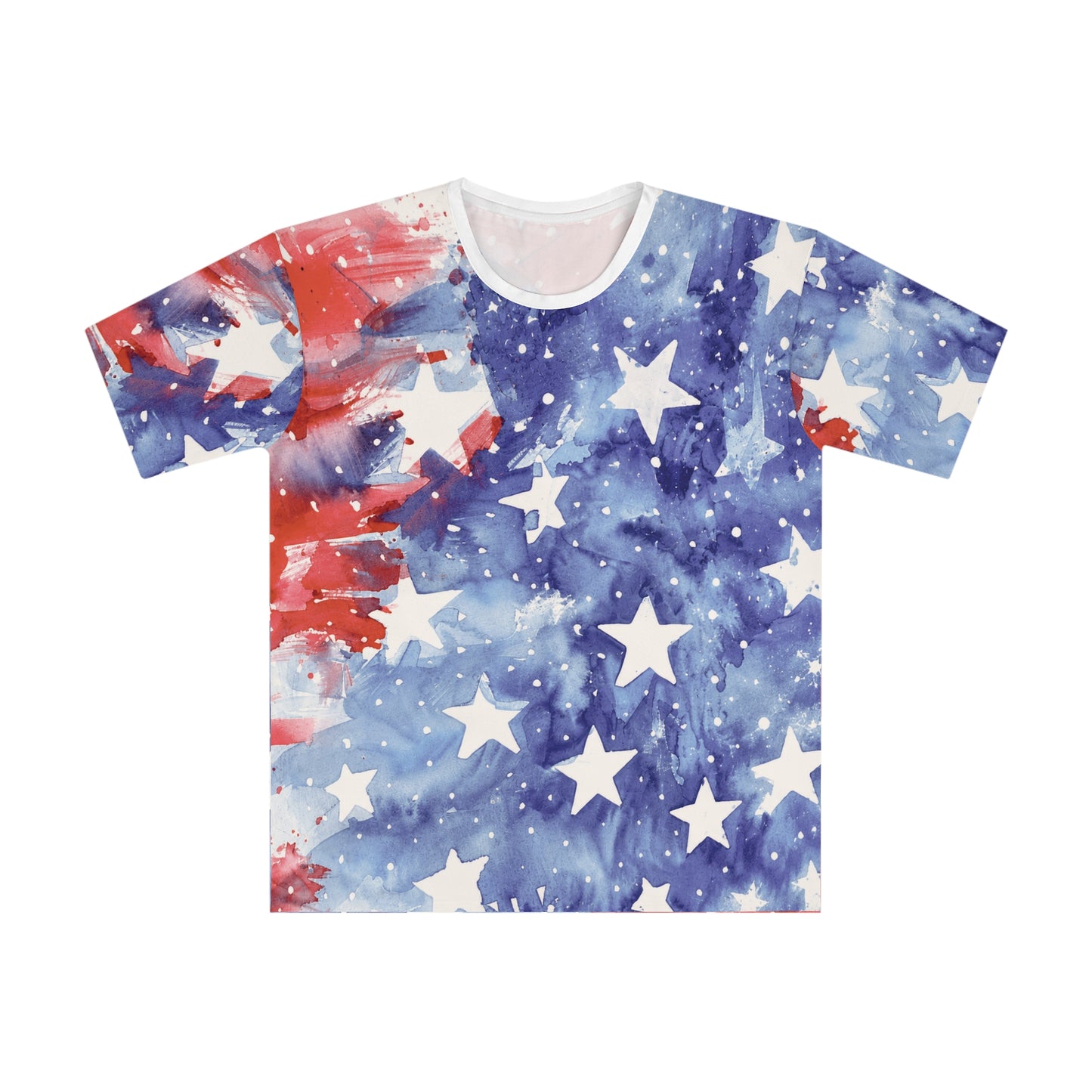 Patriotic Watercolor Stars All-Over Print T-Shirt