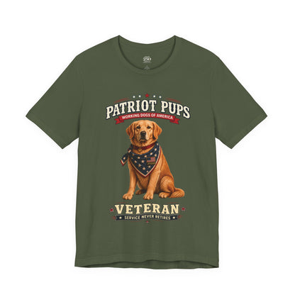 Scout the Veteran T-Shirt | Patriot Pups™ | Service Never Retires