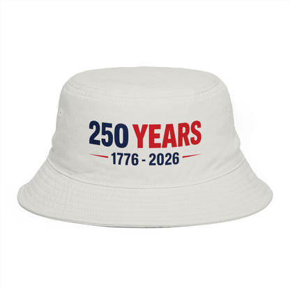 Patriotic Cotton Bucket Hat – Reinforced Brim, One Size, 4 Colors