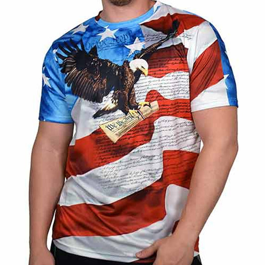 We The People Men's T-Shirt - Patriotic Eagle Design | Flag Shirt