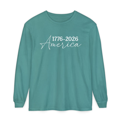 America 1776–2026 Long Sleeve Shirt — Patriotic Anniversary Tee