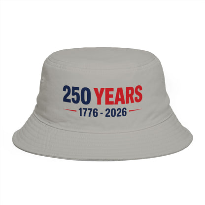 Patriotic Cotton Bucket Hat – Reinforced Brim, One Size, 4 Colors