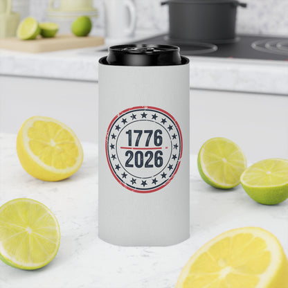 America 250 Can Cooler 1776-2026 — Patriotic Beer Koozie