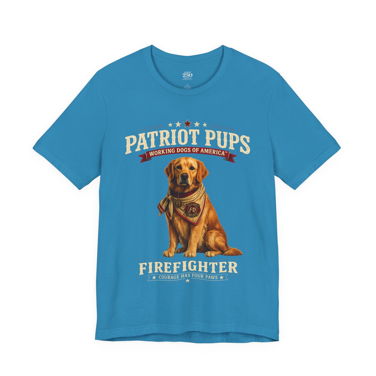 Scout the Firefighter T-Shirt | Patriot Pups™ | Courage Has Four Paws