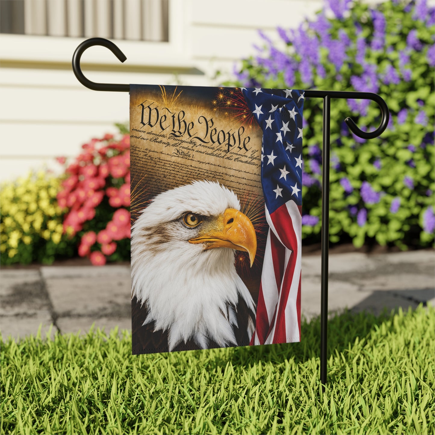 Patriotic Eagle Garden Flag – "We the People" USA House Banner