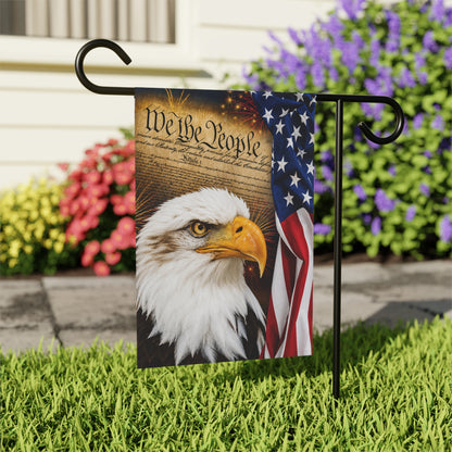 Patriotic Eagle Garden Flag – "We the People" USA House Banner