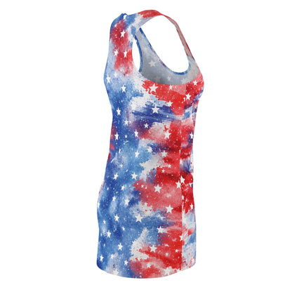Patriotic Red White & Blue Star Racerback Dress