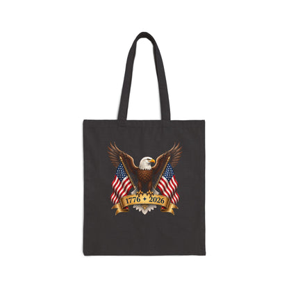 America 250 Patriotic Canvas Tote Bag – Heavy-Duty 12 oz
