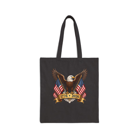 America 250 Patriotic Canvas Tote Bag – Heavy-Duty 12 oz