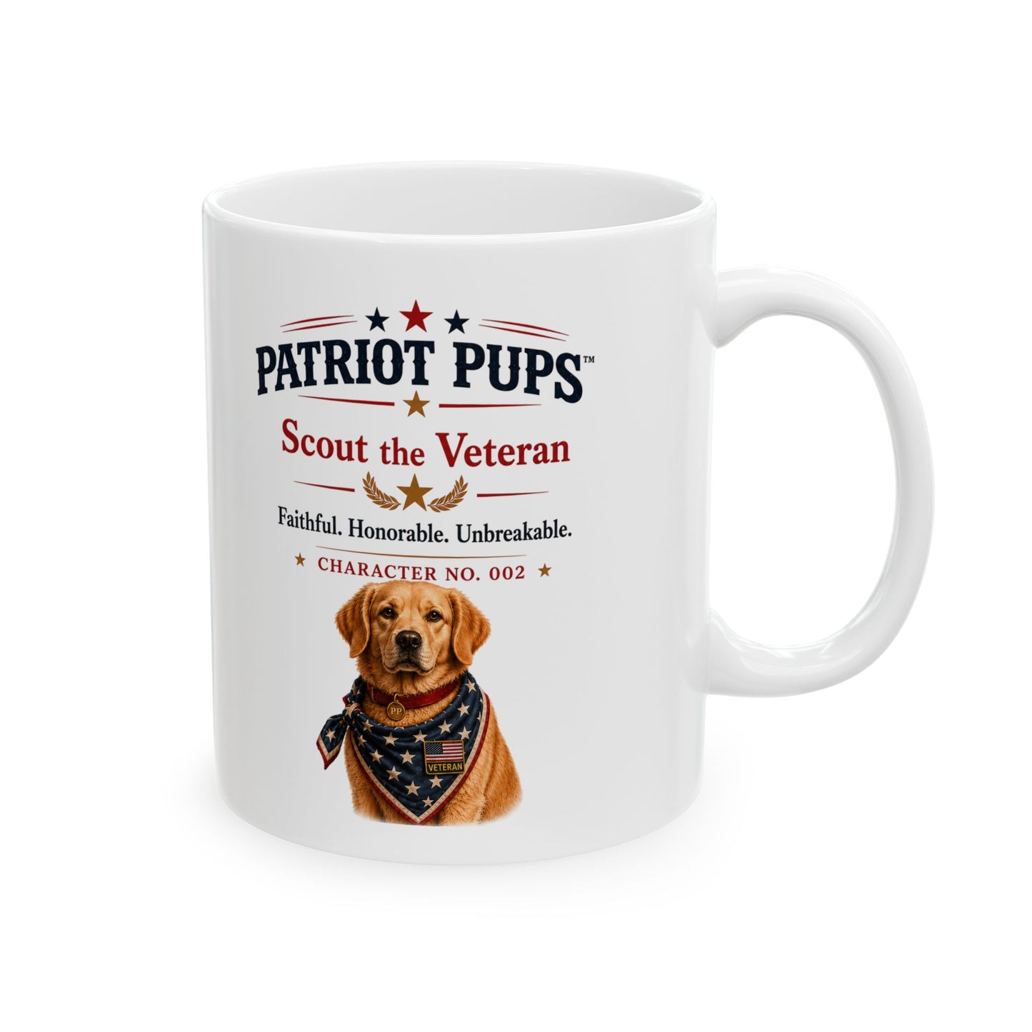 Scout the Veteran Ceramic Mug | Patriot Pups™ | Service Never Retires