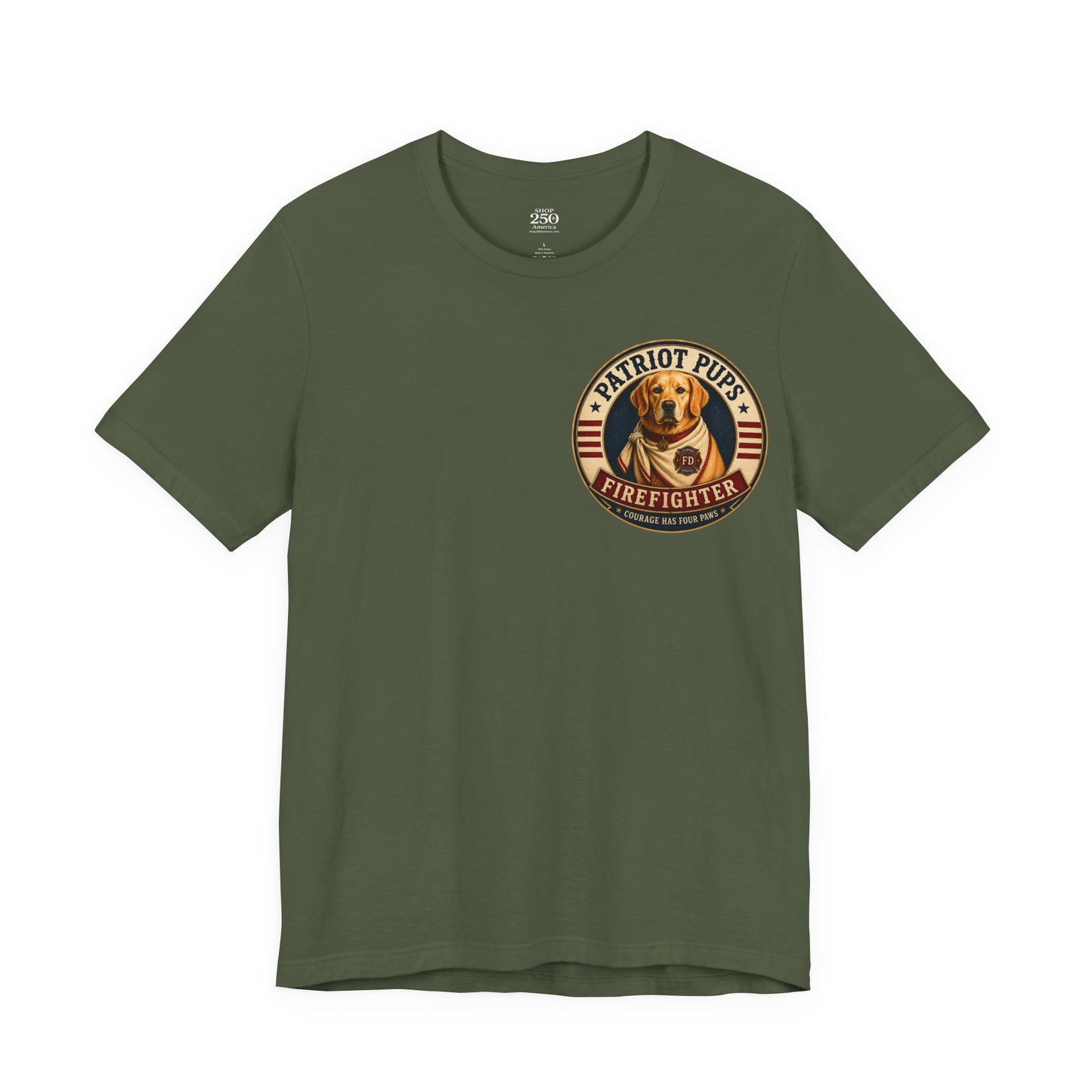 Scout the Firefighter Graphic Tee | Patriot Pups™ | Brave. Ready. Dedicated