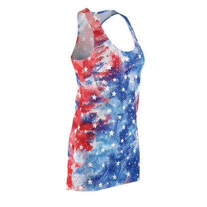 Patriotic Red White & Blue Star Racerback Dress