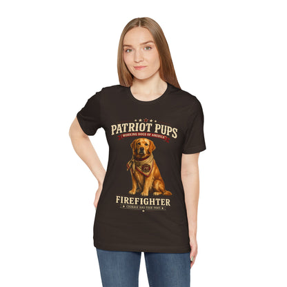 Scout the Firefighter T-Shirt | Patriot Pups™ | Courage Has Four Paws