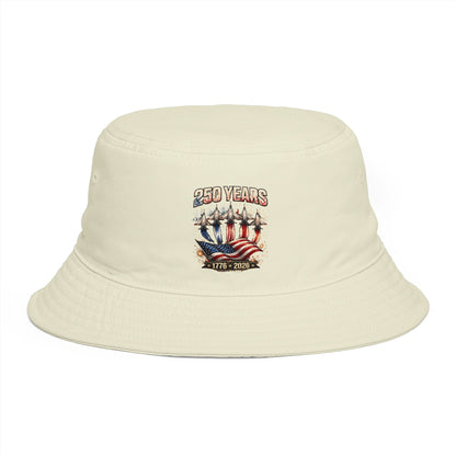 250 Years American Flag Bucket Hat – 1776–2026 Patriotic Cotton Cap