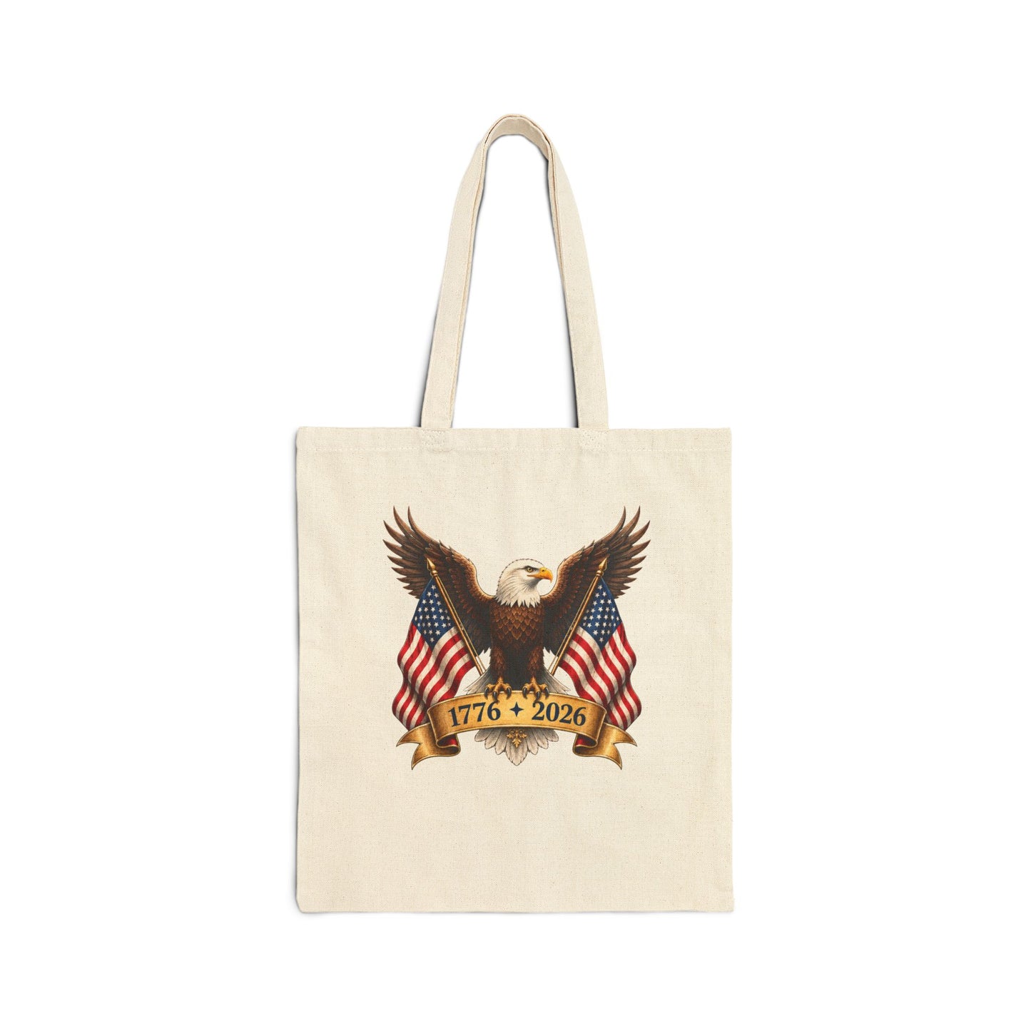 America 250 Patriotic Canvas Tote Bag – Heavy-Duty 12 oz