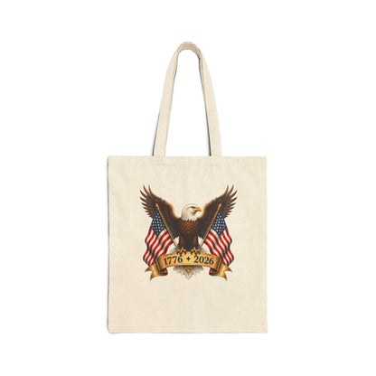 America 250 Patriotic Canvas Tote Bag – Heavy-Duty 12 oz
