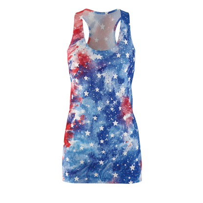 Patriotic Red White & Blue Star Racerback Dress