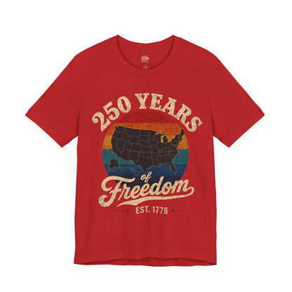 America 250 Distressed Map Tee — 250 Years of Freedom