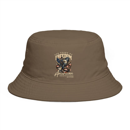 American Freedom Eagle Bucket Hat — Patriotic Vintage Skull & Eagle Design