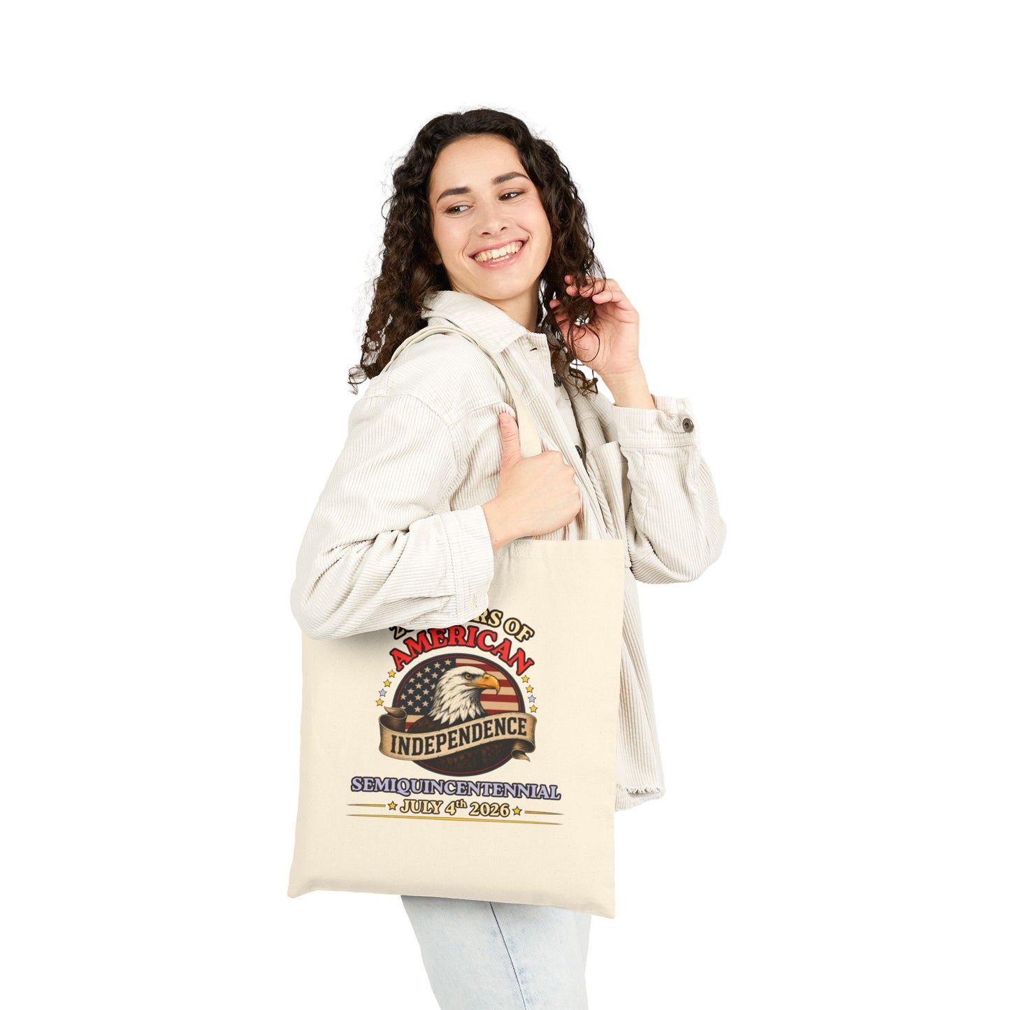 America 250 Independence Eagle Canvas Tote Bag