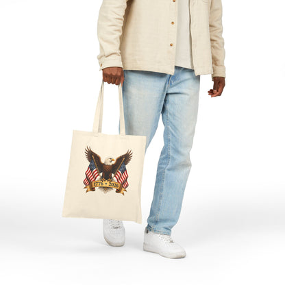 America 250 Patriotic Canvas Tote Bag – Heavy-Duty 12 oz