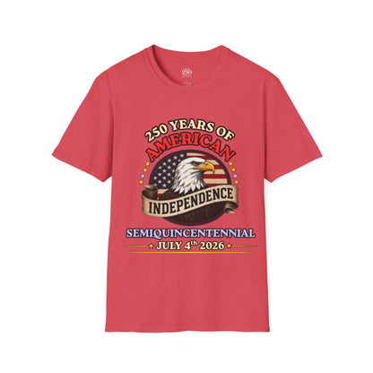 250 Years of American Independence T-Shirt — Patriotic Eagle July 4th Tee