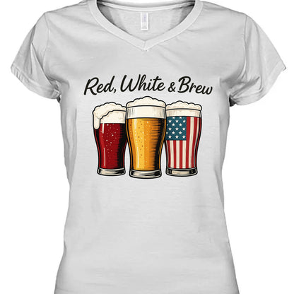 Red White And Brew Shirt | 4th Of July Beer T-Shirt | Patriotic Beer Tee | Independence Day Shirt 682329