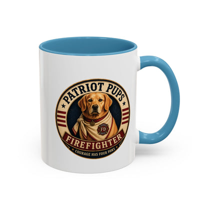 Scout the Firefighter Accent Mug | Patriot Pups™ | Brave. Loyal. Always Ready