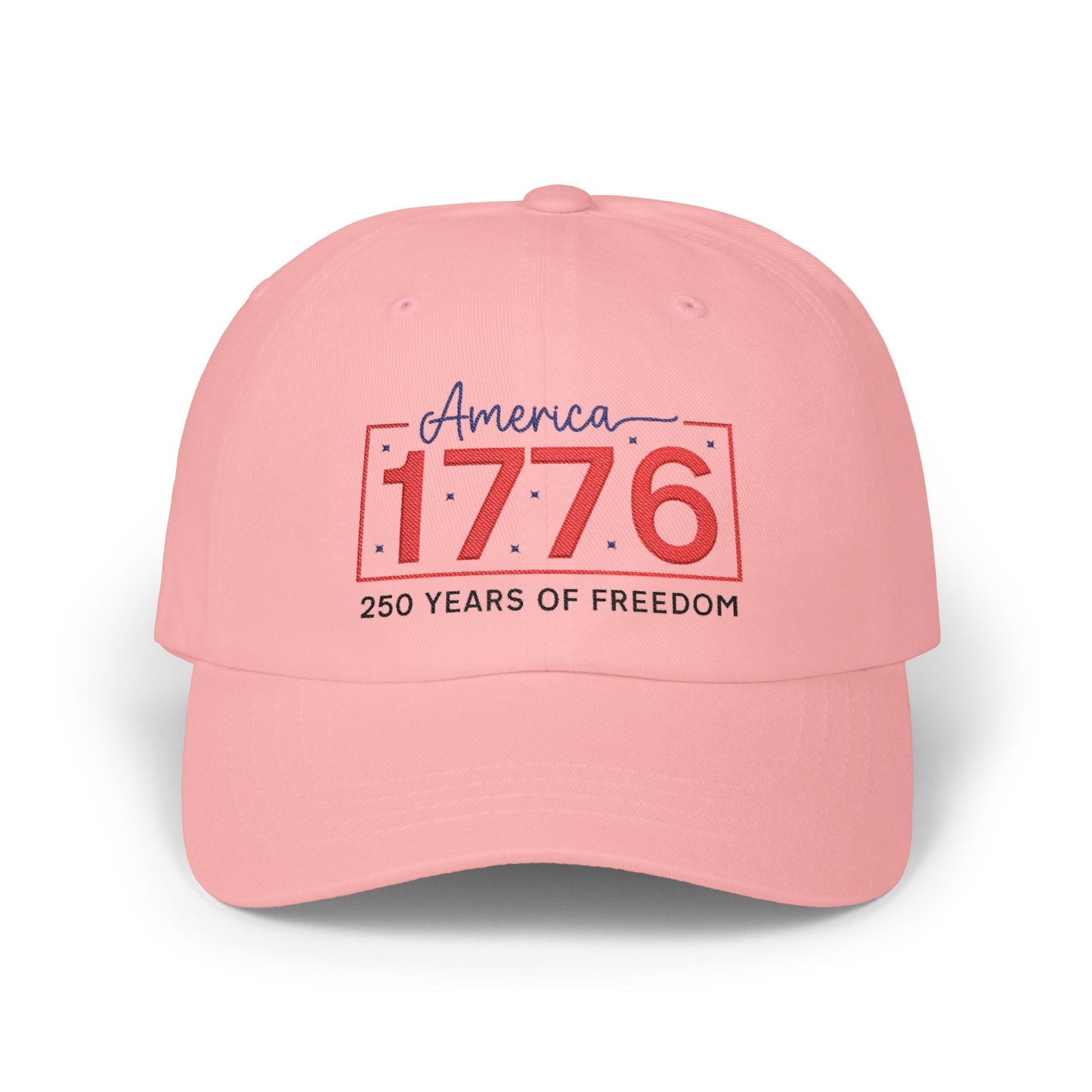 America 1776 Patriotic Dad Cap — "250 Years of Freedom" Embroidered Hat