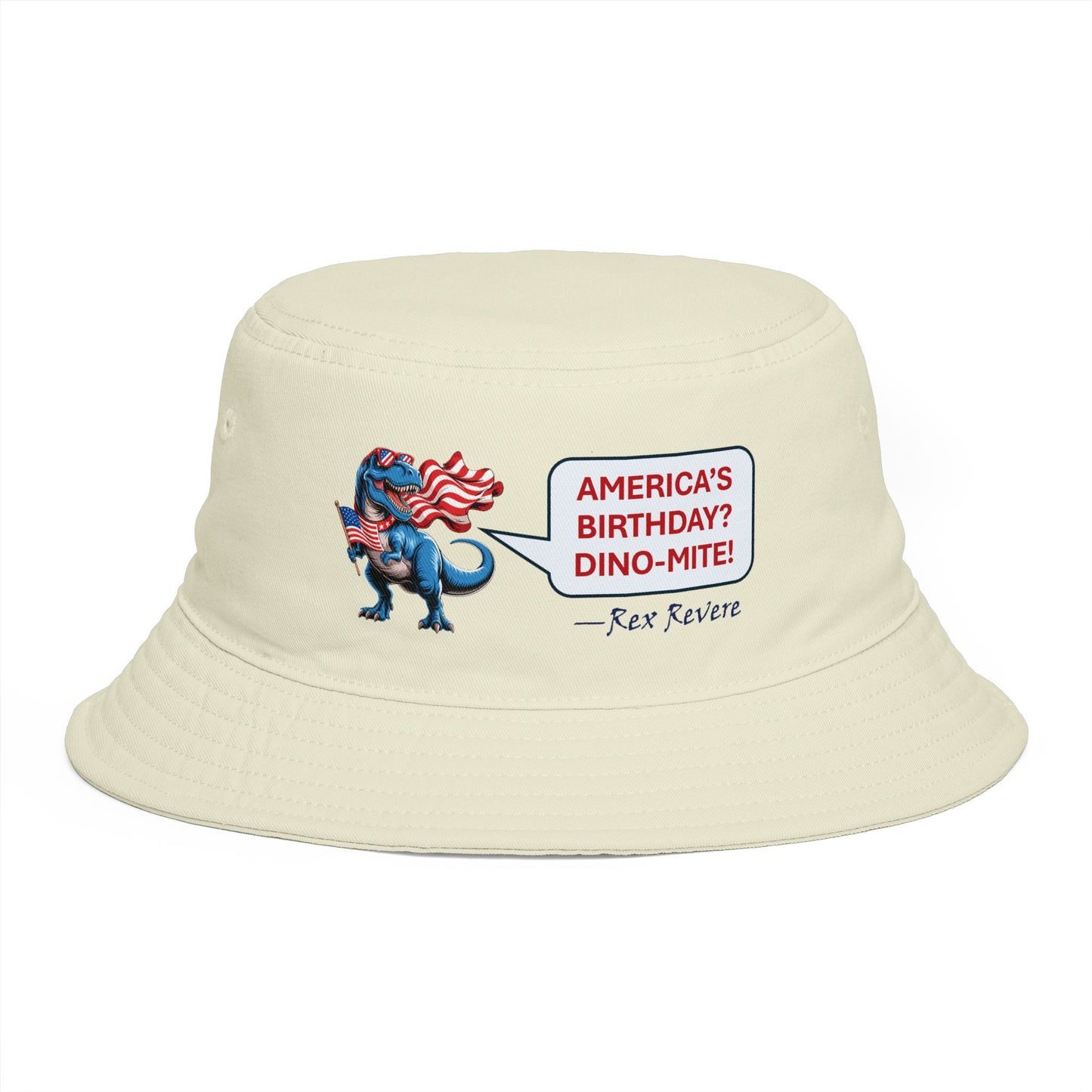Patriotic 'America's Birthday? Dino-Mite!' Bucket Hat
