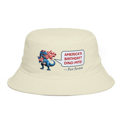 Patriotic 'America's Birthday? Dino-Mite!' Bucket Hat