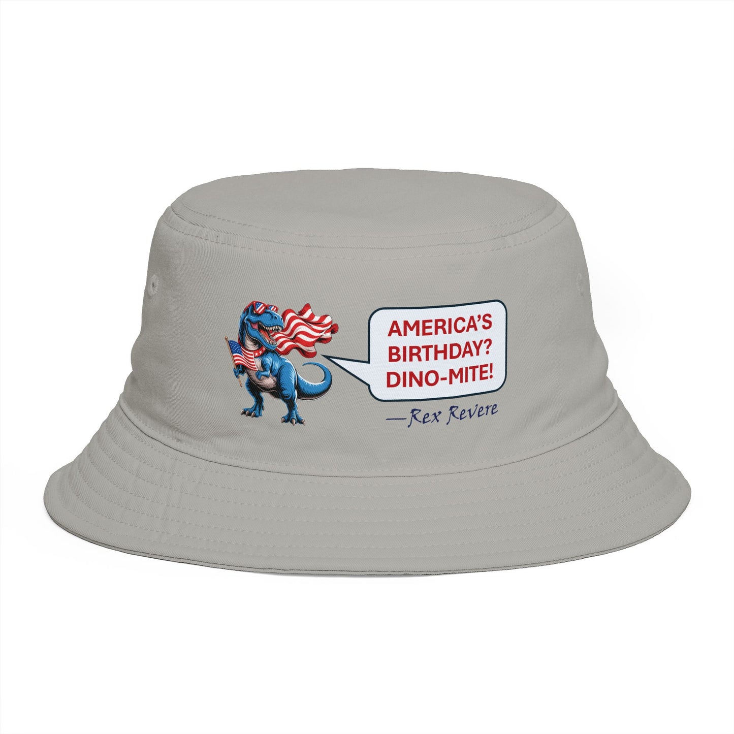 Patriotic 'America's Birthday? Dino-Mite!' Bucket Hat